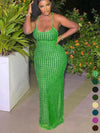Criss Cross Backless Bodycon Maxi Dress