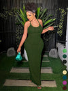Criss Cross Backless Bodycon Maxi Dress